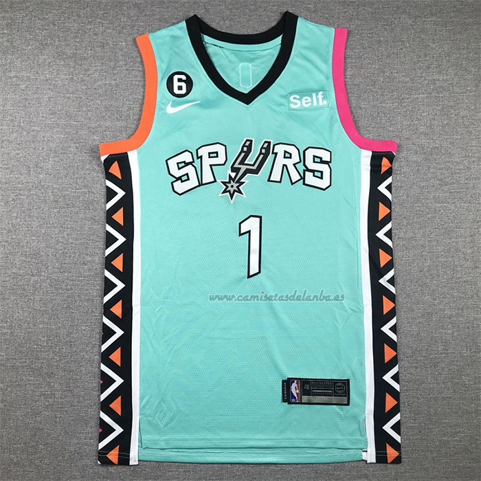 Camiseta San Antonio Spurs Victor Wembanyama NO 1 Ciudad 2022-23 Verde